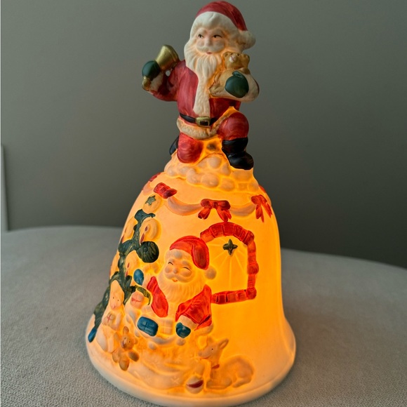 Vintage Lighted Santa Bell - Picture 4 of 14